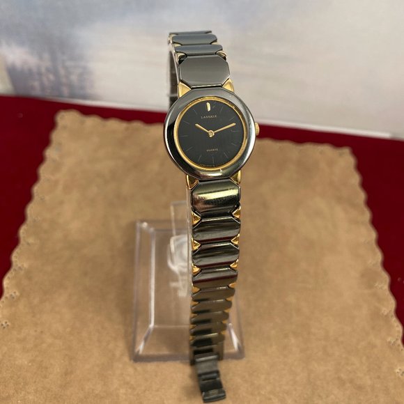 Vintage Lassale by Seiko Dress Watch 7/8 inch in Diameter Gun Metal Gray Gold - Picture 2 of 9